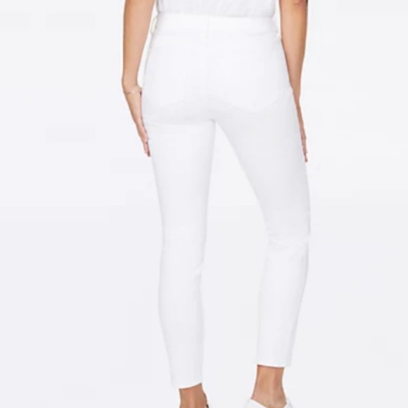 NWT NYDJ ALINA ANKLE DENIM LEGGINGS WAISTBAND SCARF OPTIC WHITE - Picture 2 of 16